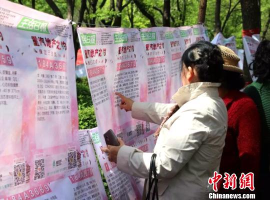 资料图：济南千佛山“三月三”相亲会，父母代替子女过来找对象。　赵晓　摄