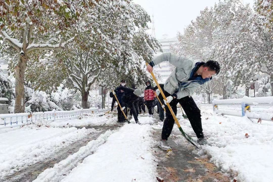 山东大学组织开展校园扫雪除冰劳动教育活动